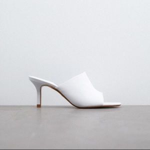 Leather Heeled Mules